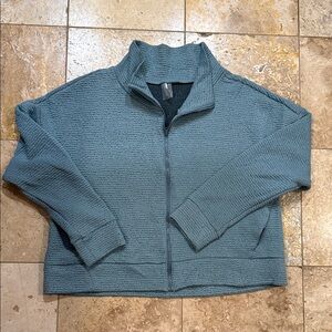 CALIA by Carrie Underwood Teal Textured Zip-Up Cardigan